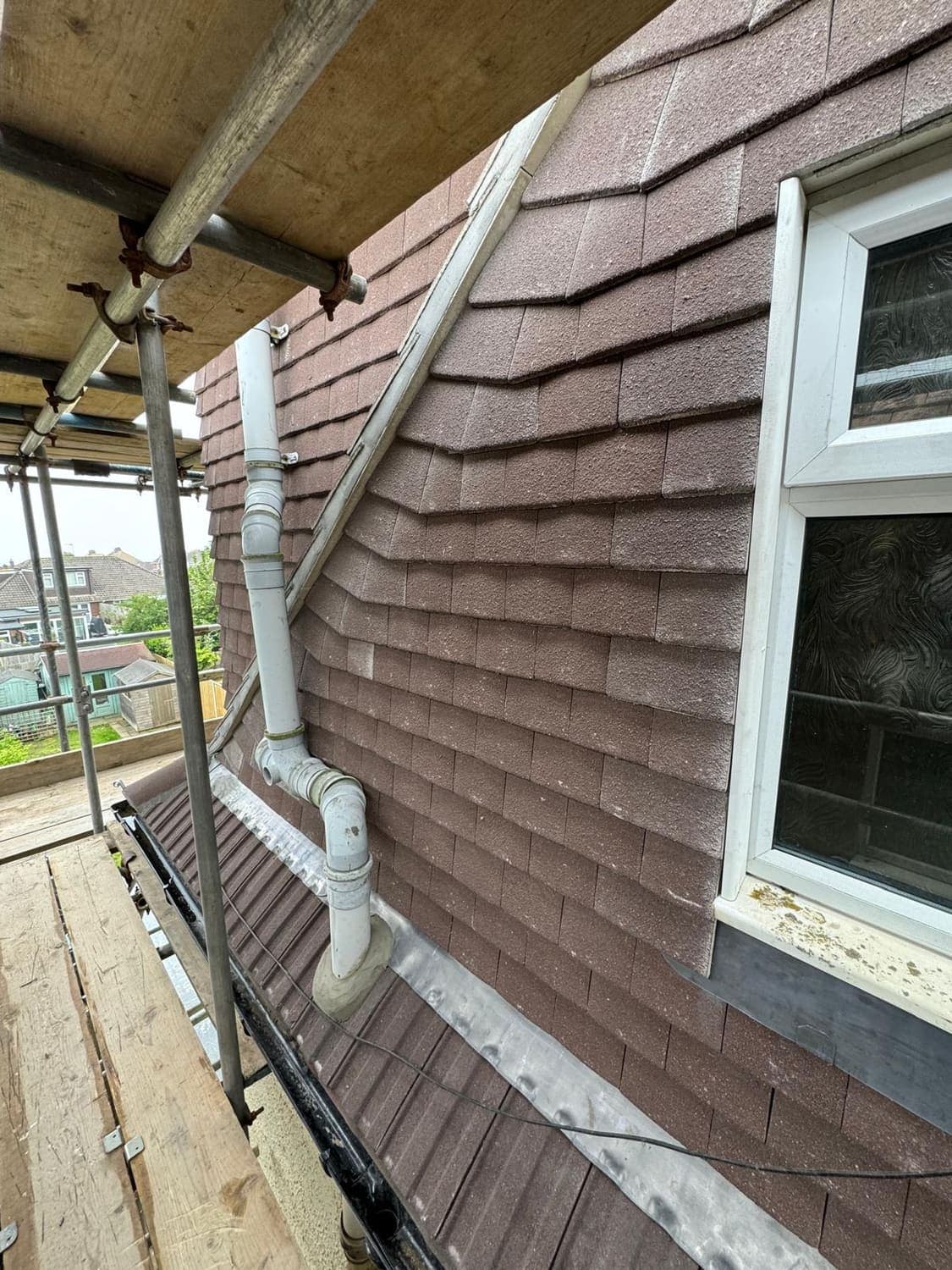 Tiled roof and dormer with new lead flashing